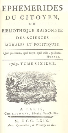 Ephémérides, juin 1769.