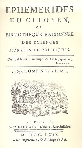 Ephémérides, sept. 1769.